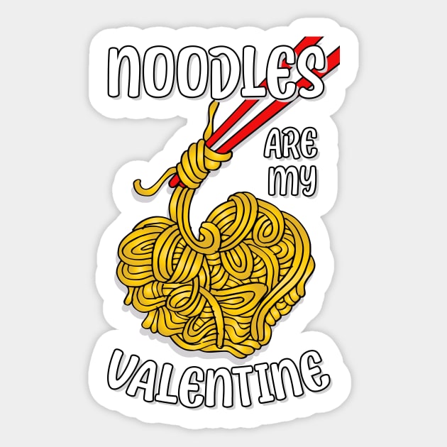 Noodles are my Valentine saying with cute noodles heart Sticker by star trek fanart and more